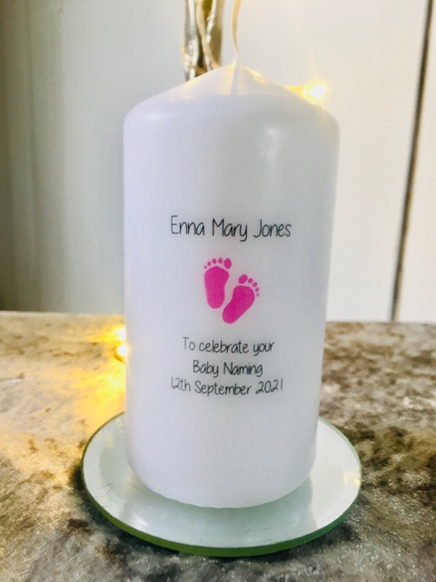 Enna's naming day candle
